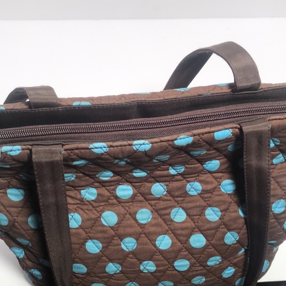 Woman’s blue & brown Belvah spring polka dot bag - Picture 12 of 15